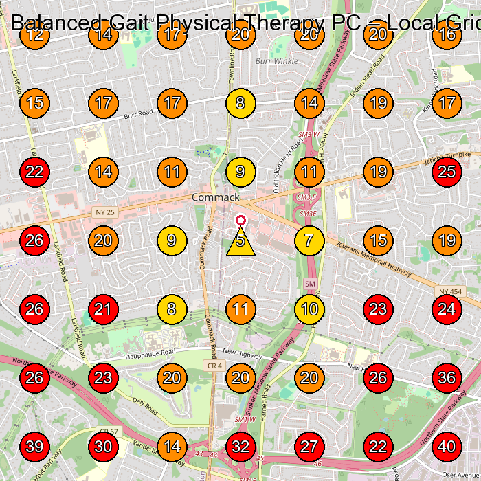 Balanced Gait Physical Therapy PC GeoGrid visibility map for Physical Therapy Clinic in East Northport